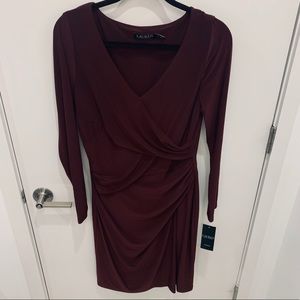 NEW Lauren by Ralph Lauren Faux Wrap Stretch Dress